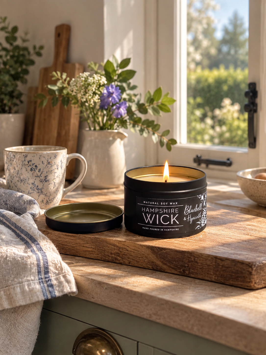 Bluebell & Hyacinth Candle Tin Soy Wax Hand Poured