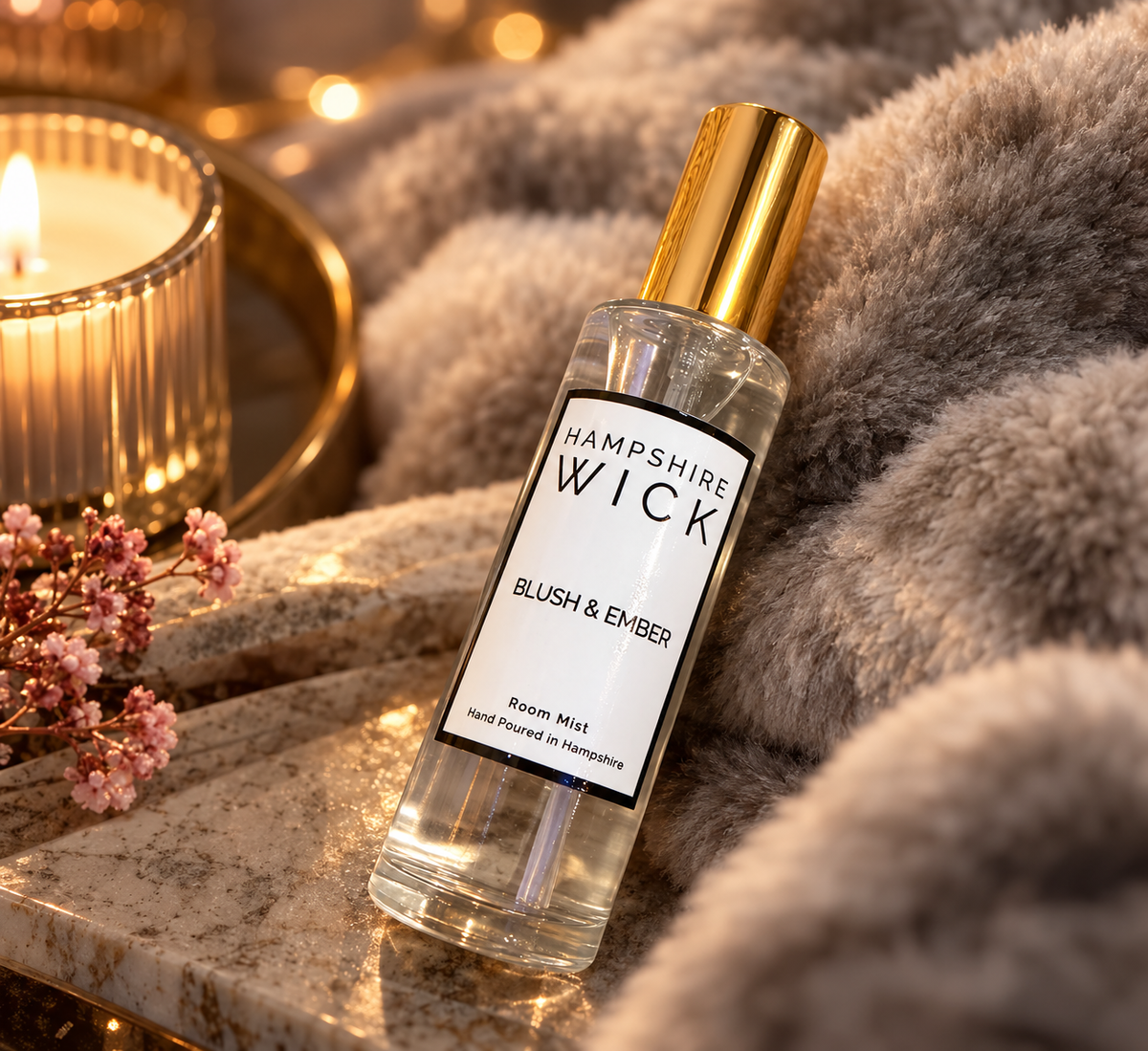 Hampshire Wick Blush & Ember Room Mist Spray 100ml – Luxury Home Fragrance for a Beautifully Scented Space