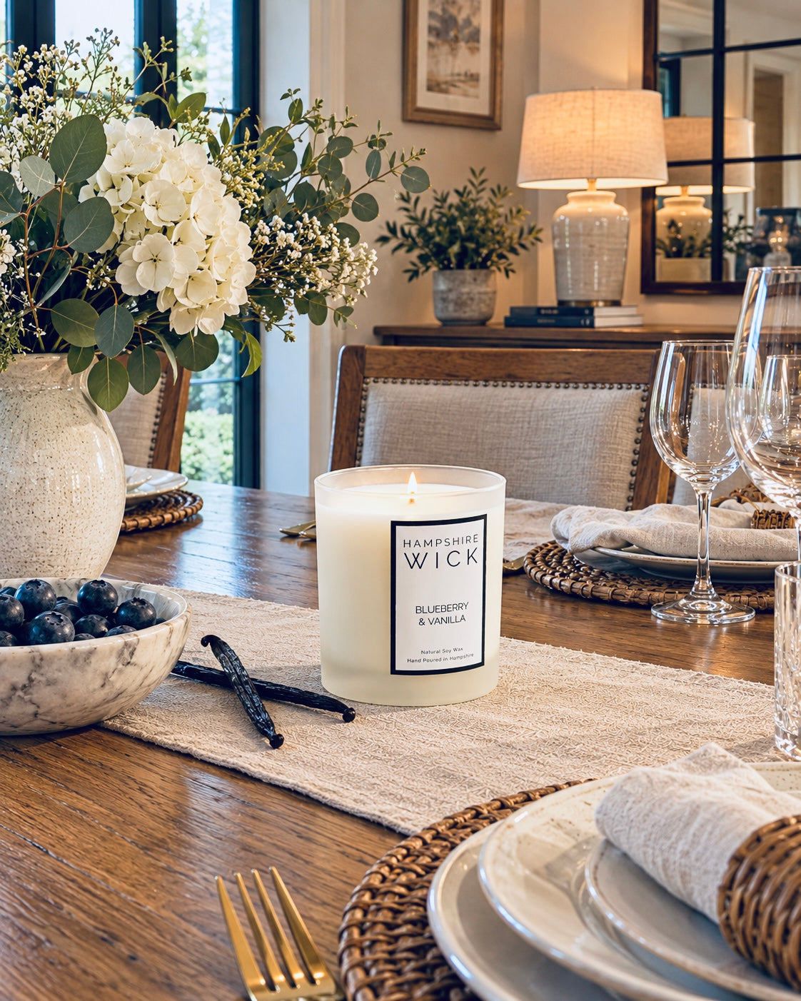 Blueberry & Vanilla Luxury Candle Soy Wax Hand Poured