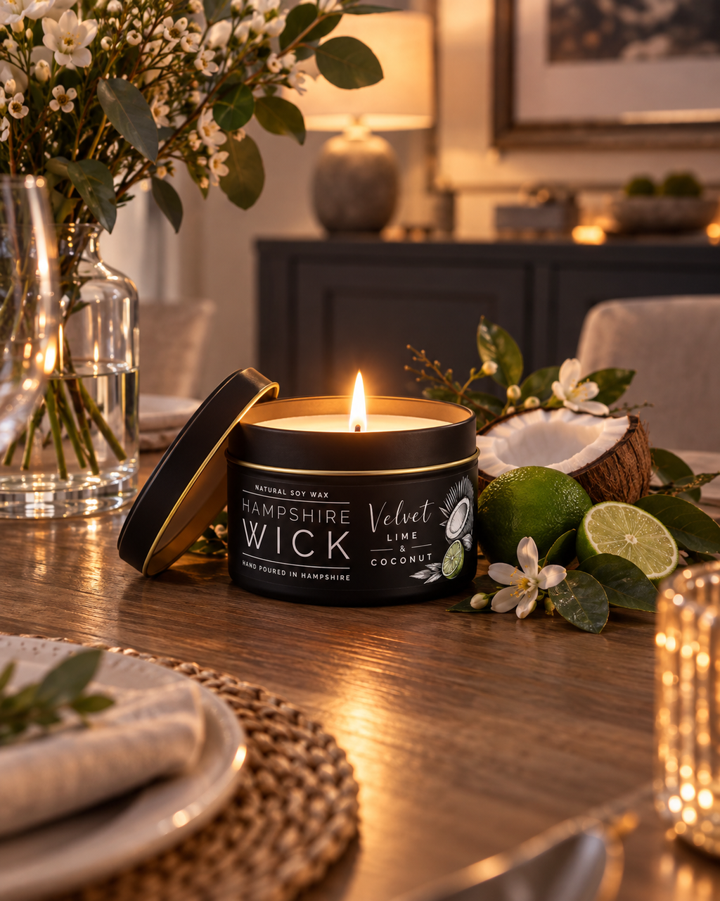 Velvet Lime & Coconut Tin Candle