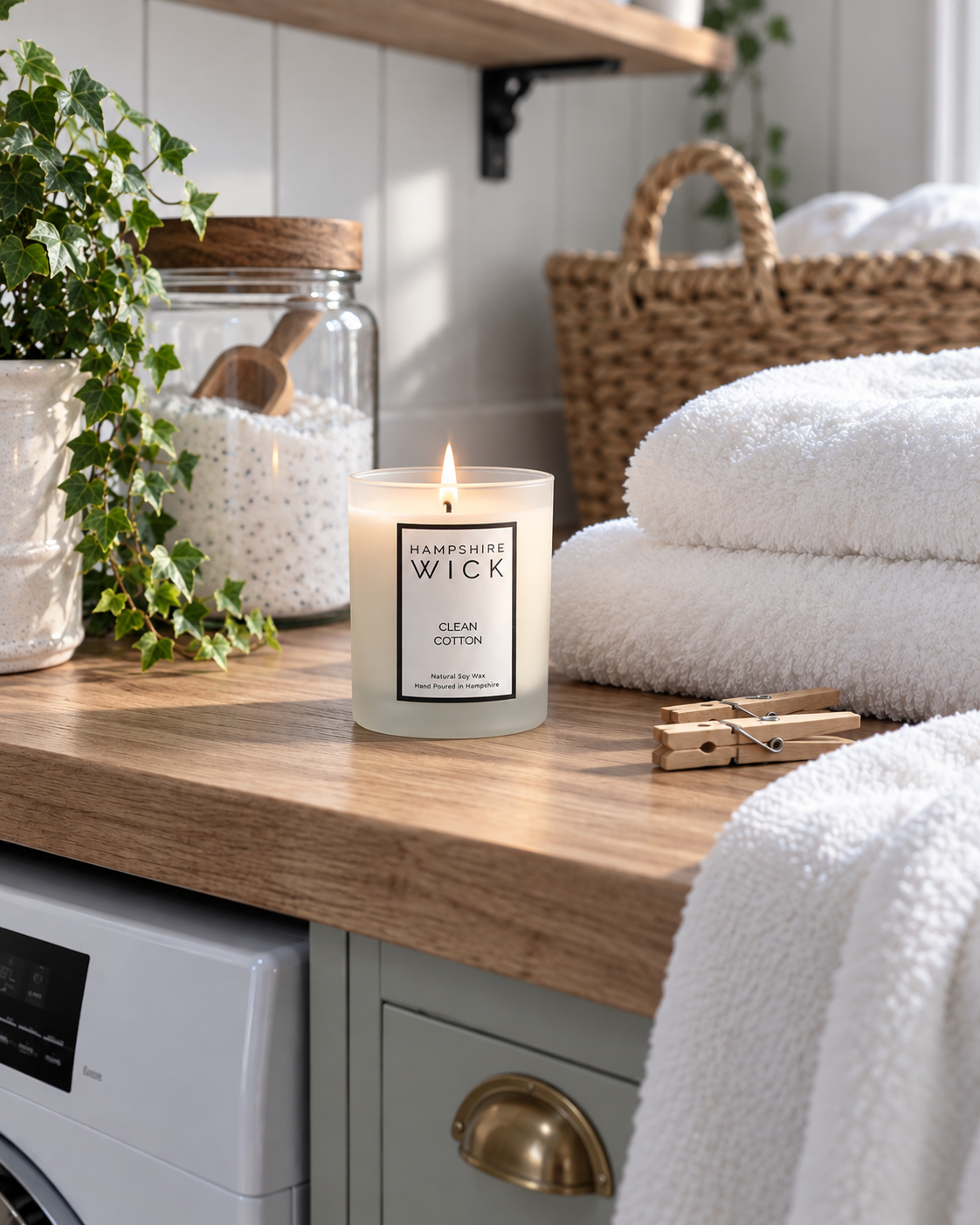 Clean Cotton Luxury Candle Soy Wax Hand Poured