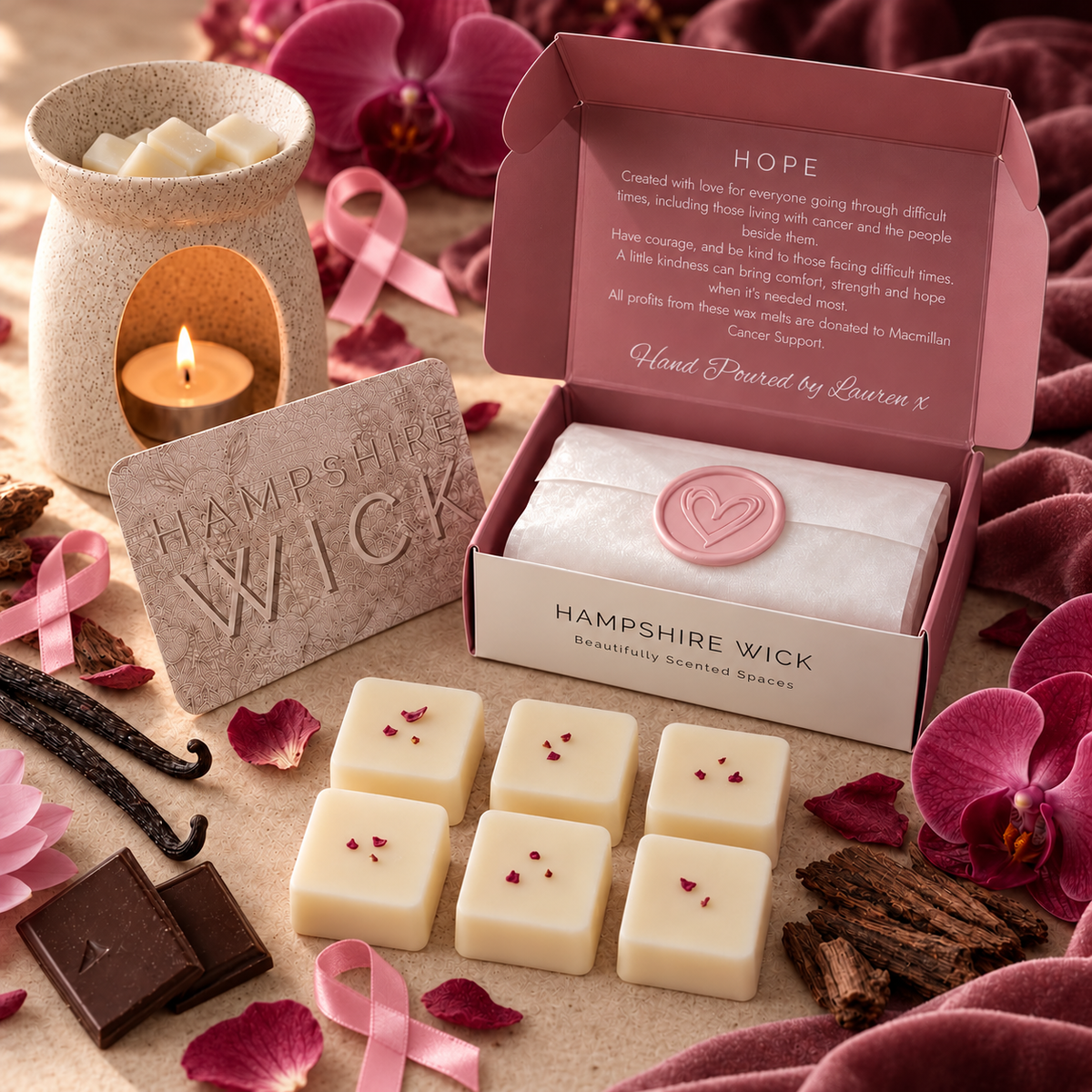 HOPE - Rosewood & Velvet Soy Wax Hand Poured Wax Melts