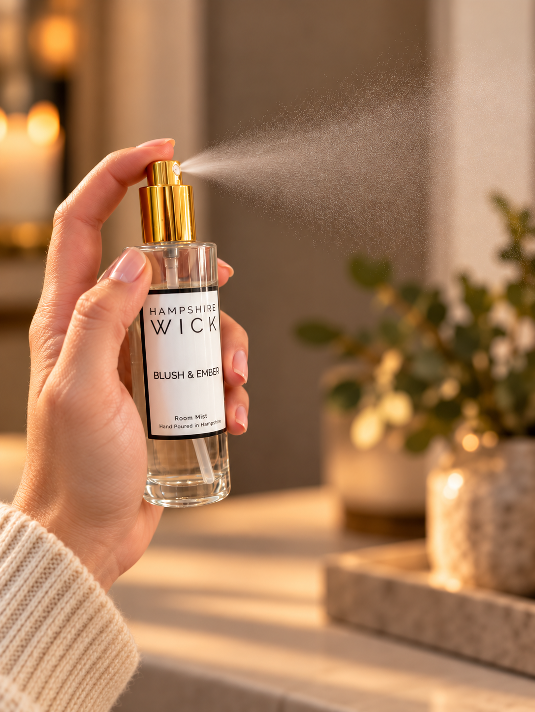 Hampshire Wick Blush & Ember Room Mist Spray 100ml – Luxury Home Fragrance for a Beautifully Scented Space