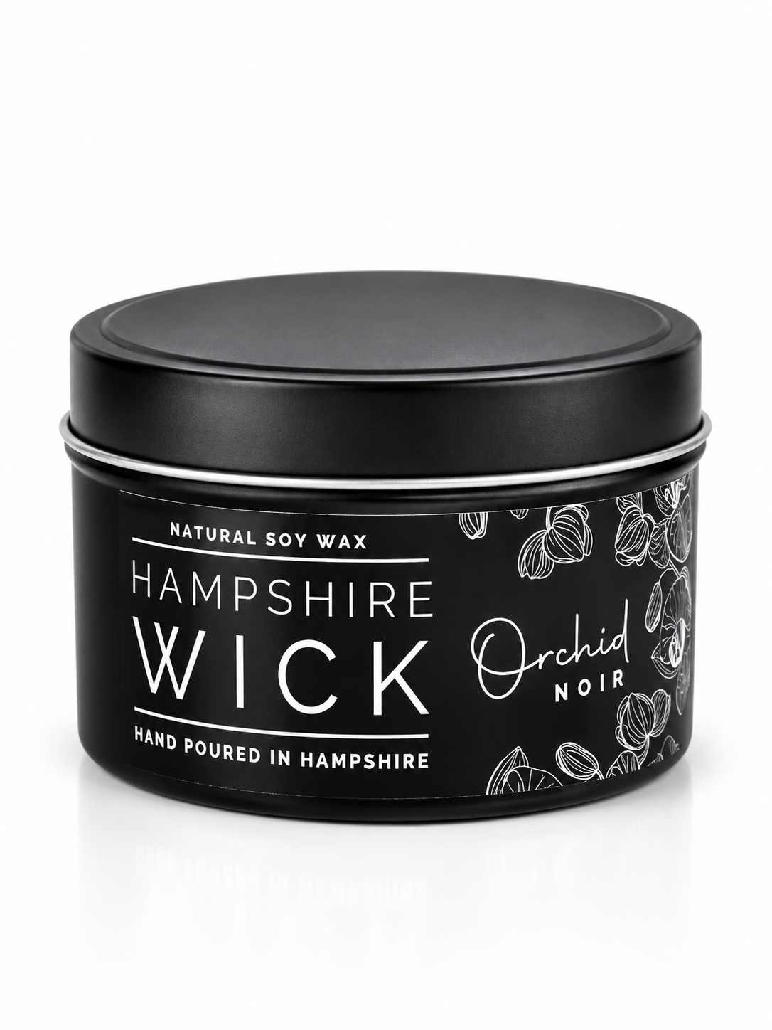 Orchid Noir Candle Tin Soy Wax Hand Poured