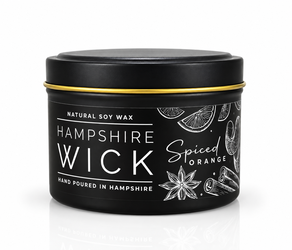 Spiced Orange Candle Tin Soy Wax Hand Poured - Christmas Collection