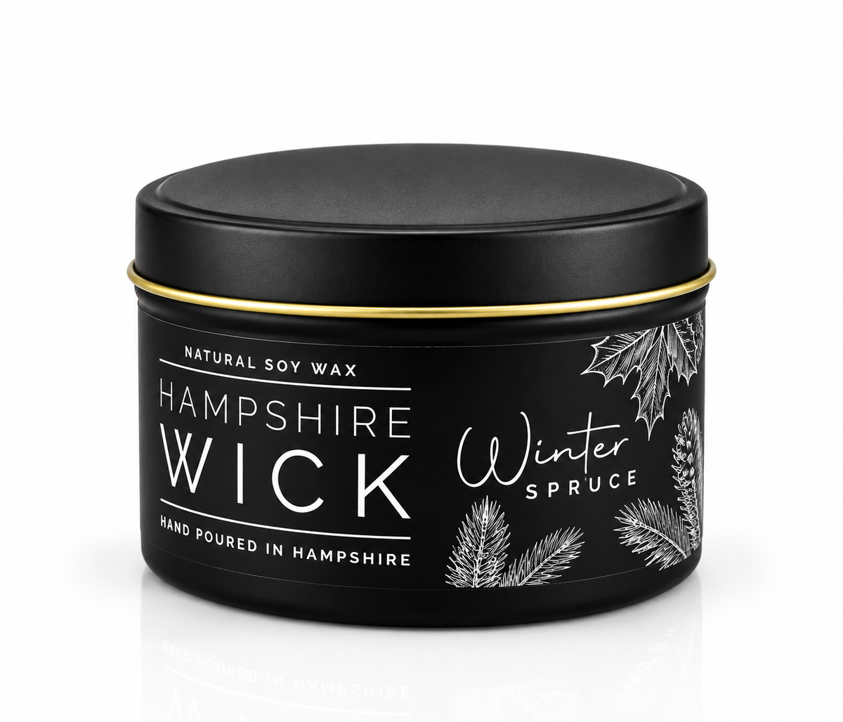 Winter Spruce Candle Tin Soy Wax Hand Poured - Christmas Collection