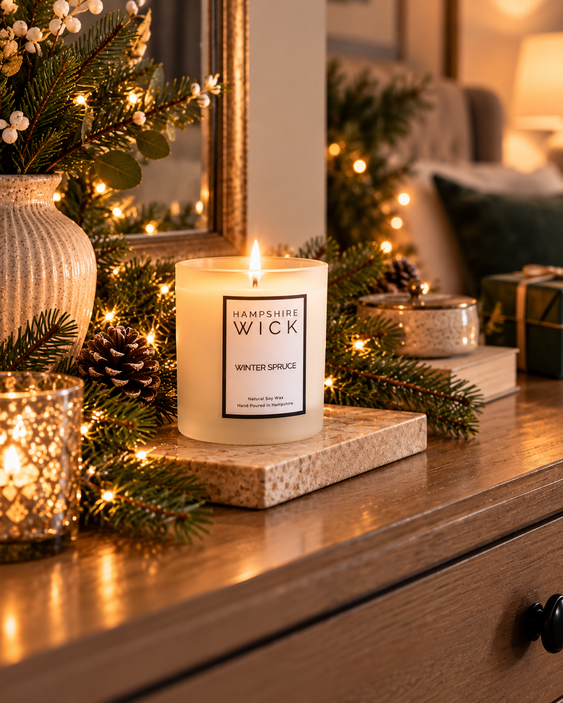 Winter Spruce Luxury Candle Soy Wax Hand Poured - Christmas Collection