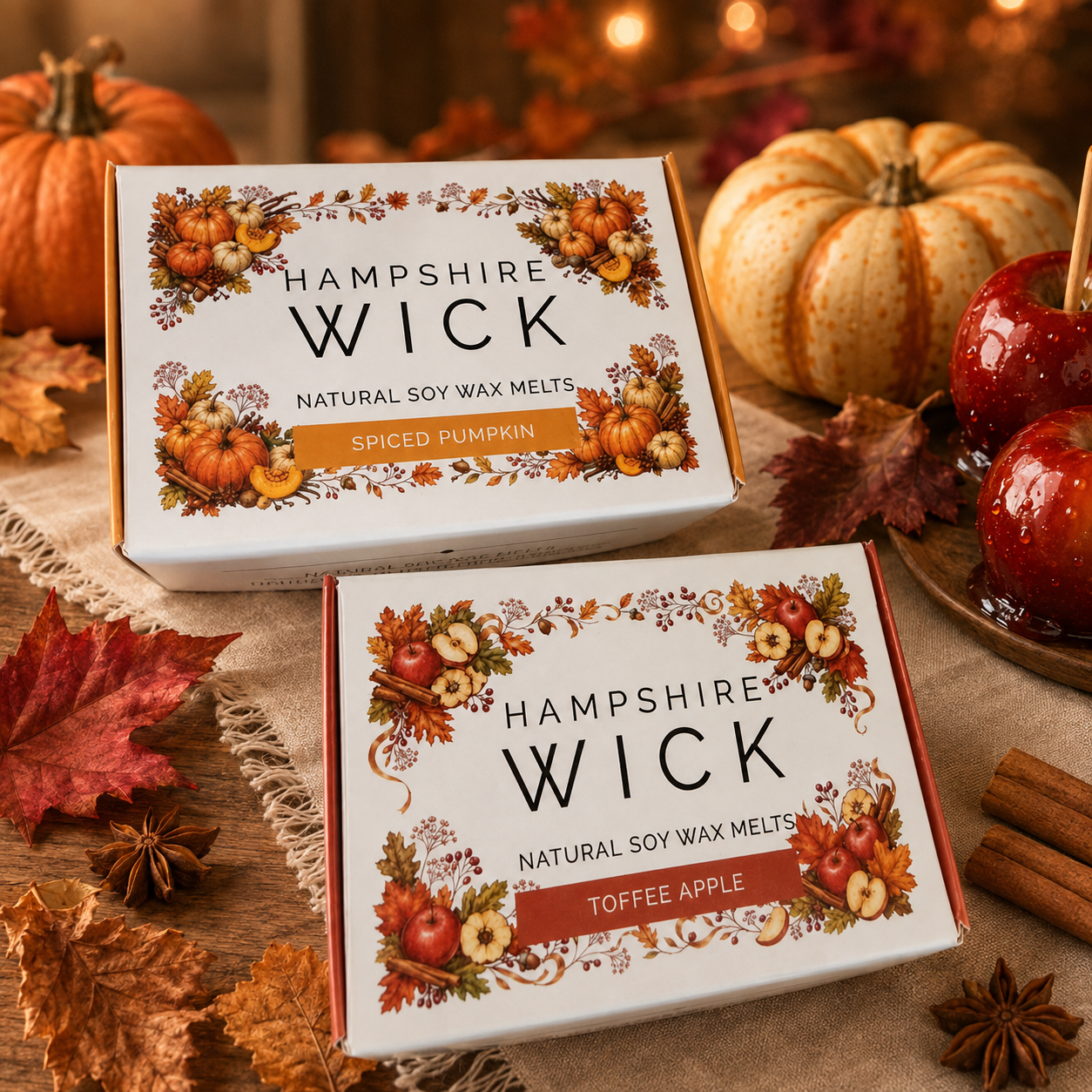 Autumn Wax Melt Collection - Toffee Apple & Spiced Pumpkin